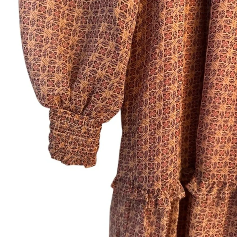 Gibsonlook | Dusty Rose & Mauve Long Sleeve Maxi Tiered Dress Size XXS